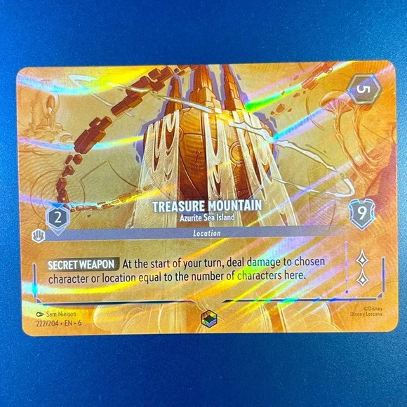 Disney Other - ENCHANTED SUPER RARE Treasure Mountain 222/204 Azurite Sea Disney Lorcana NM+